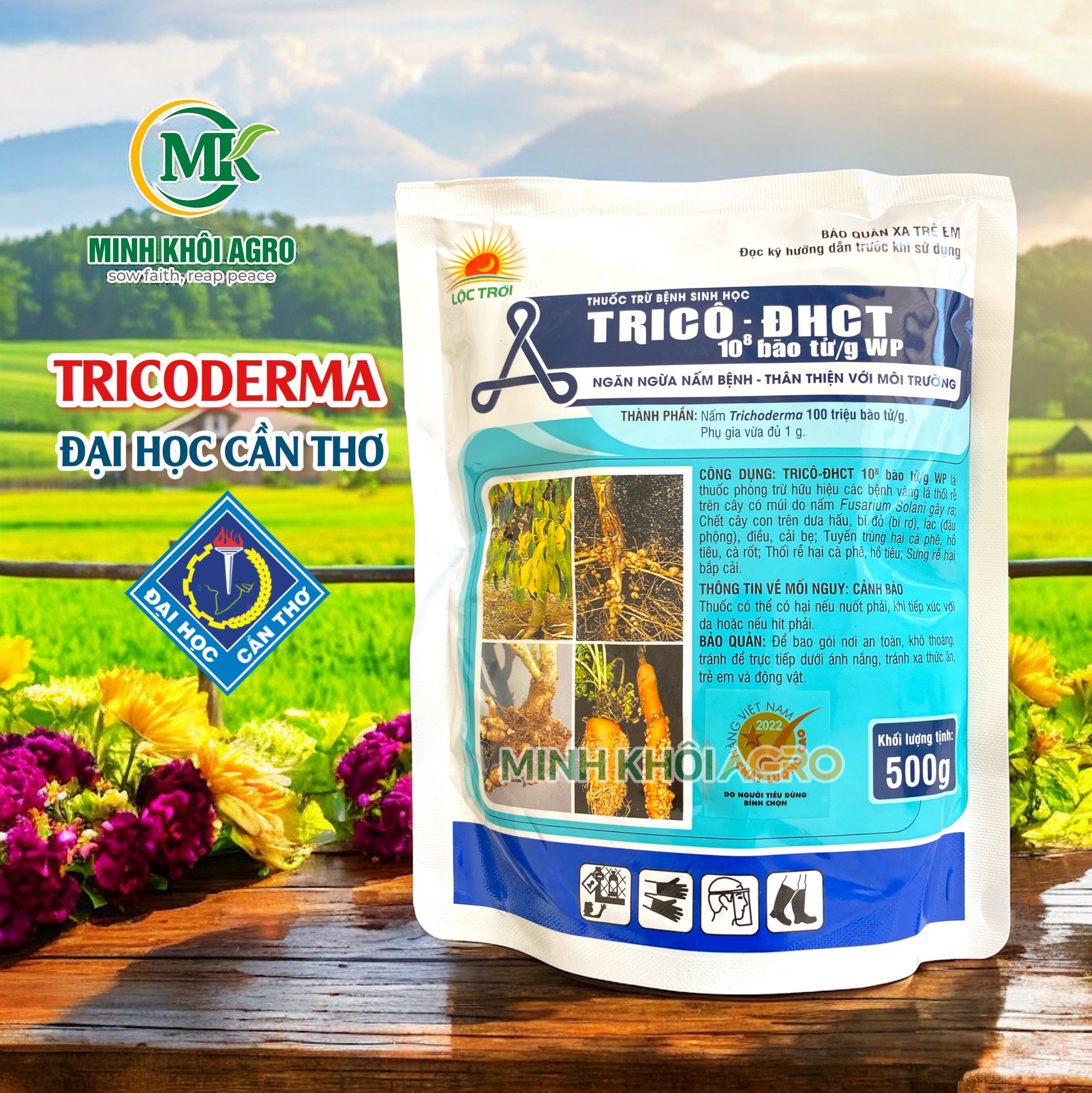 THUỐC TRỪ BỆNH SINH HỌC TRICO-ĐHCT - Gói 1kg